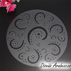stencil para pastel arabescos