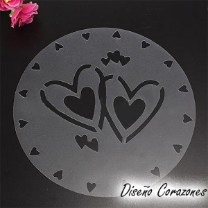 stencil pastel corazones