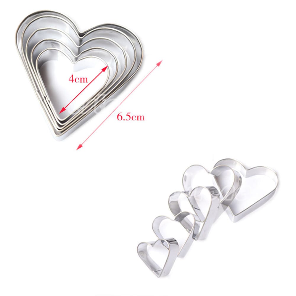 Set cortadores x 5 Diseño Corazón