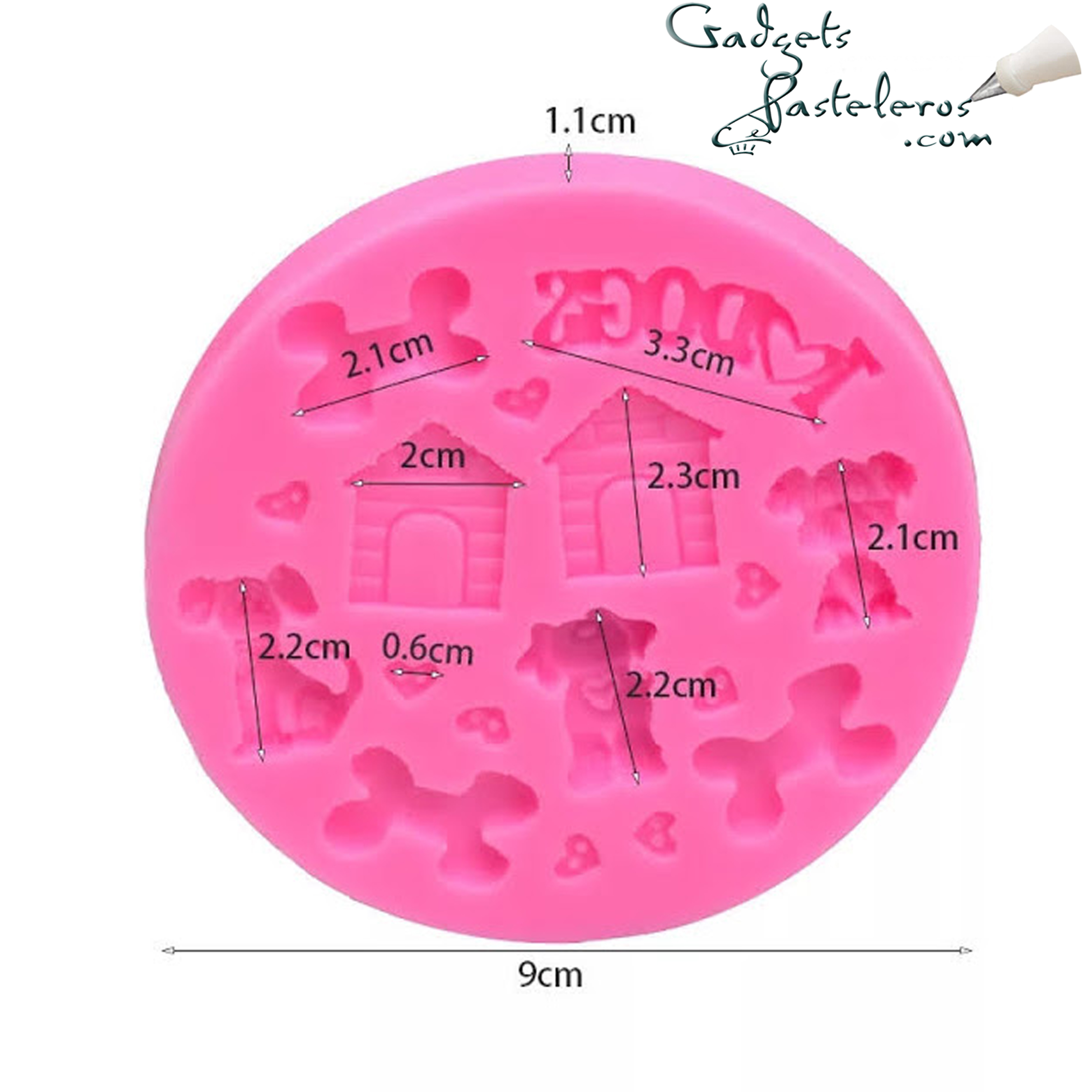 Molde Silicona Mini Perros - Imagen 2