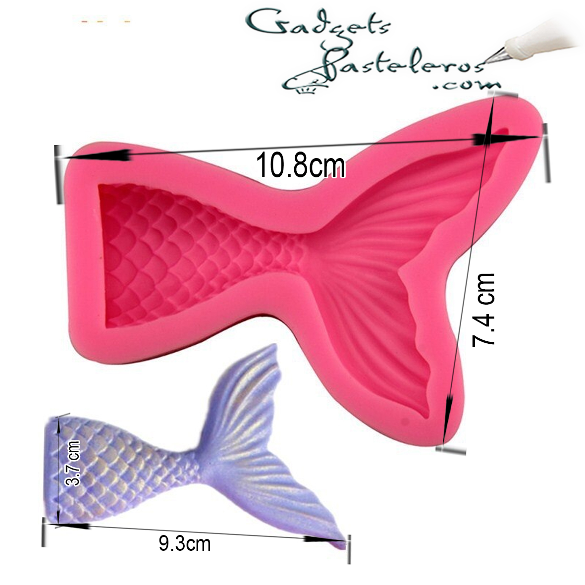 Molde Silicona Cola Sirena Grande - Imagen 2