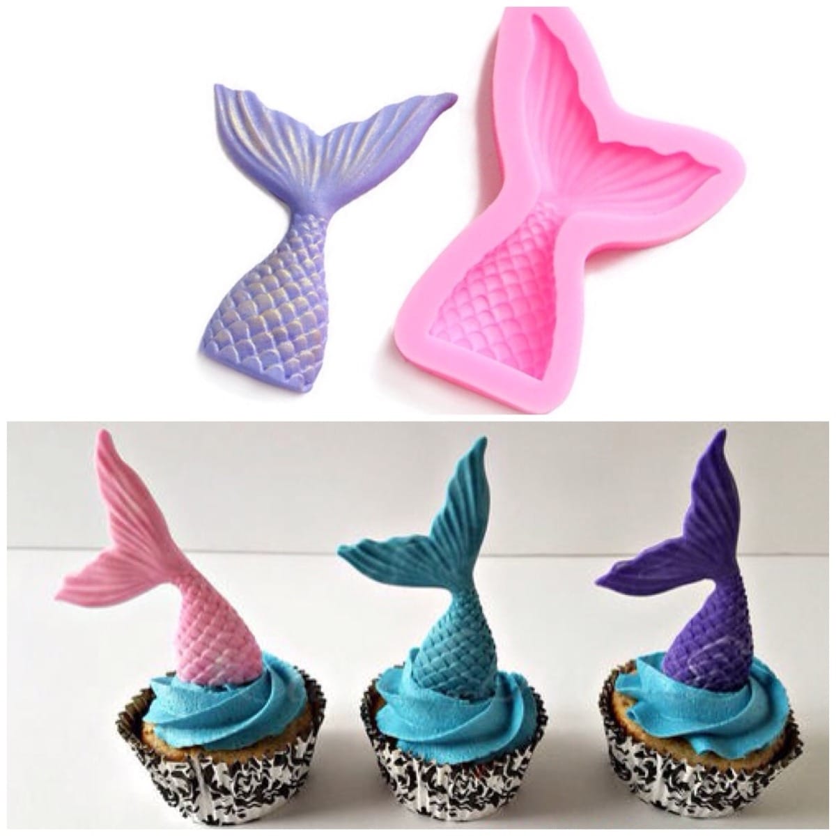Molde Silicona Cola Sirena Grande