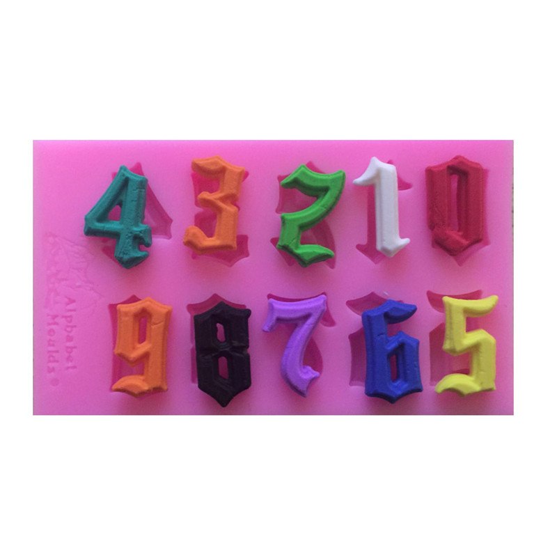 Molde Silicona Mini números Góticos