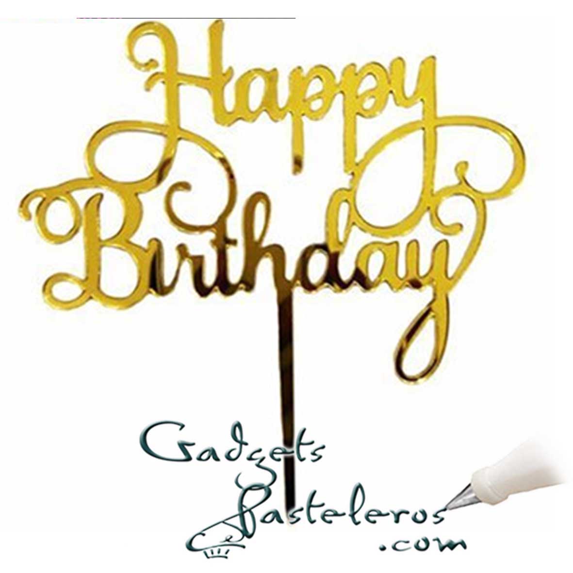 Topper Happy Birthday Acrílico - Imagen 3
