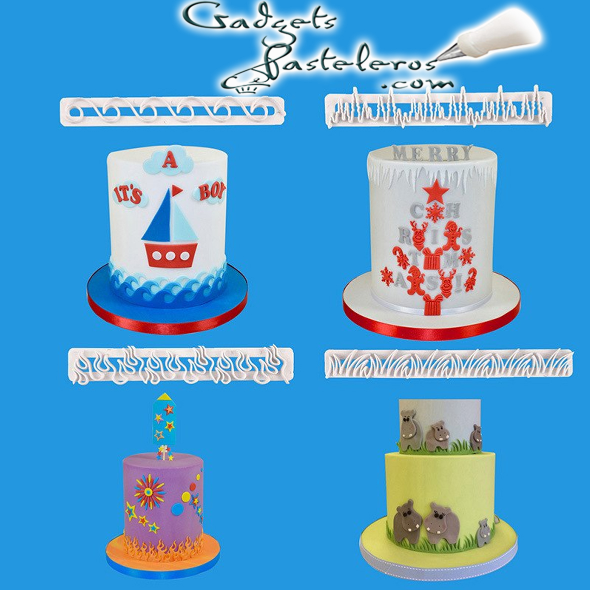 Set Regletas Cortadoras (Hierba, olas, fuego y estalactitas)