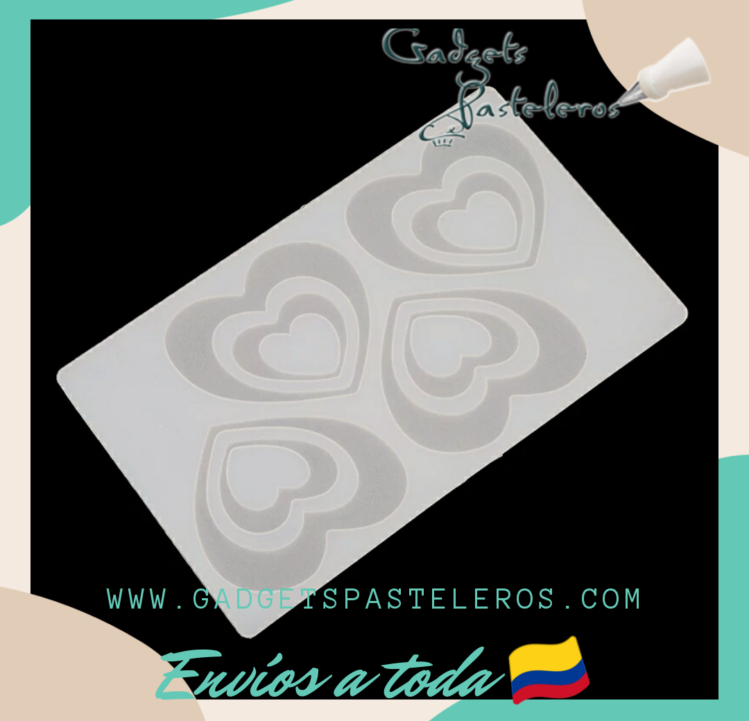 Molde Silicona Corazones dobles - Imagen 3