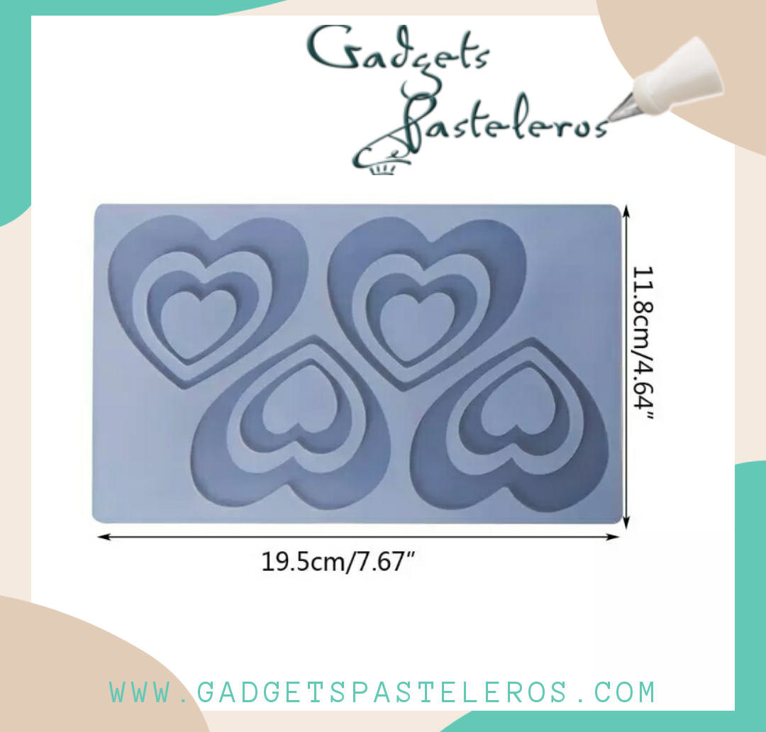 Molde Silicona Corazones dobles - Imagen 4