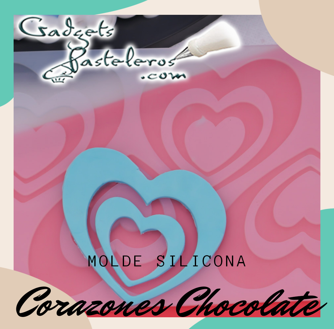 Molde Silicona Corazones dobles - Imagen 2