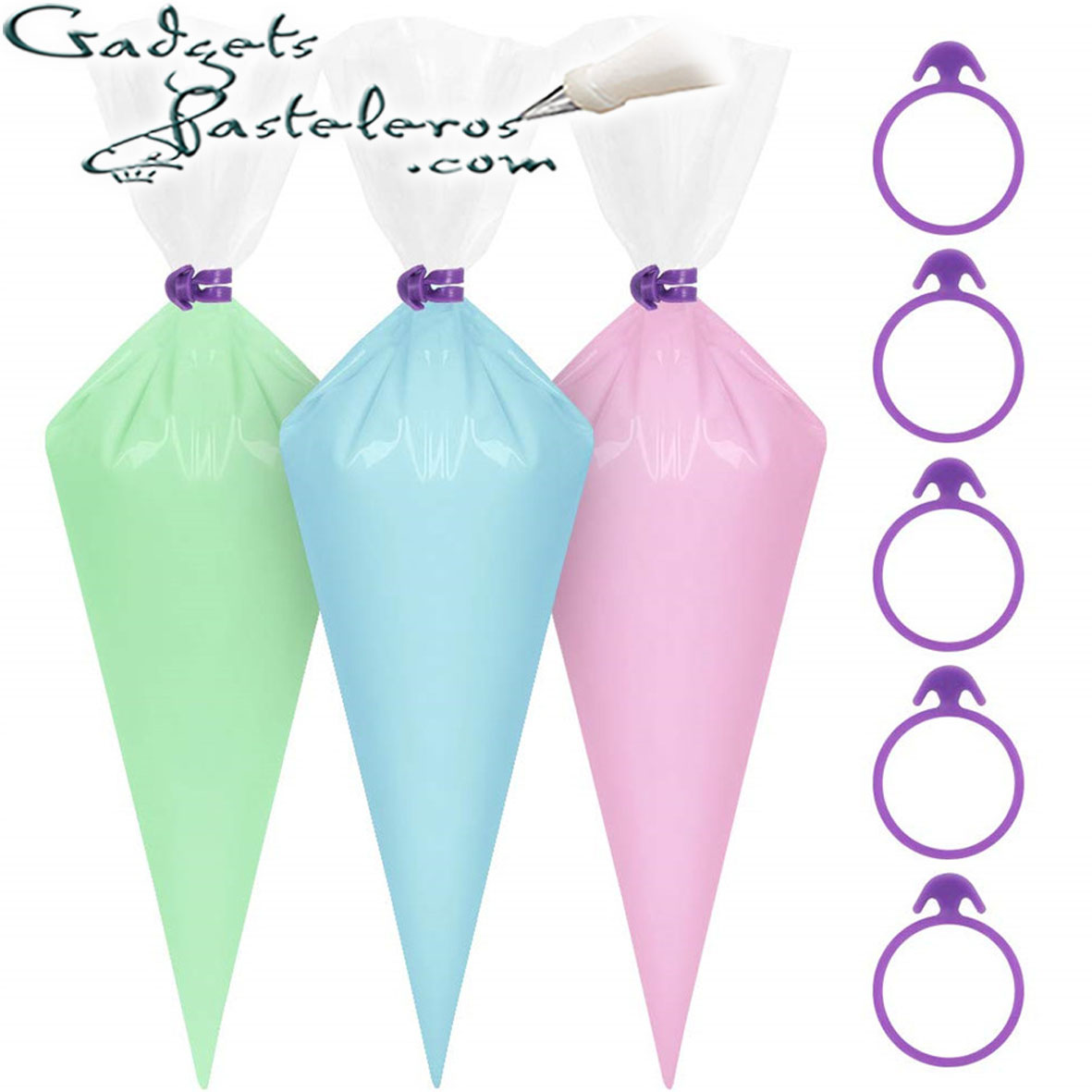 Set Gomas Cierres de Manga