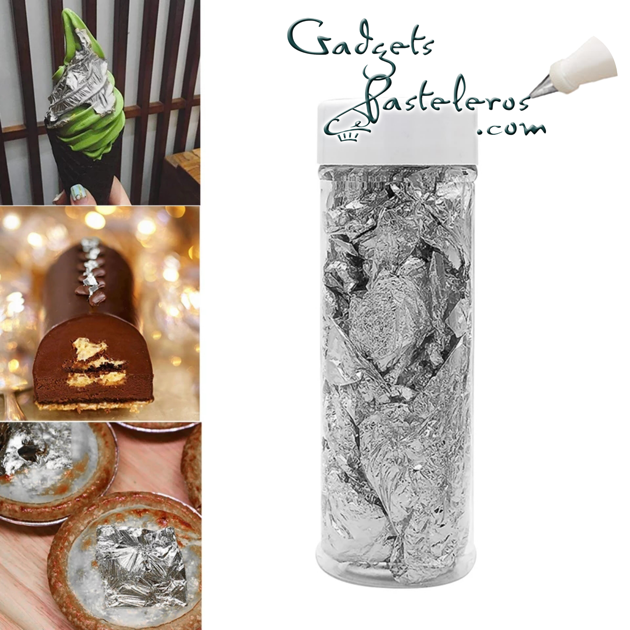 Copos Plata Comestible