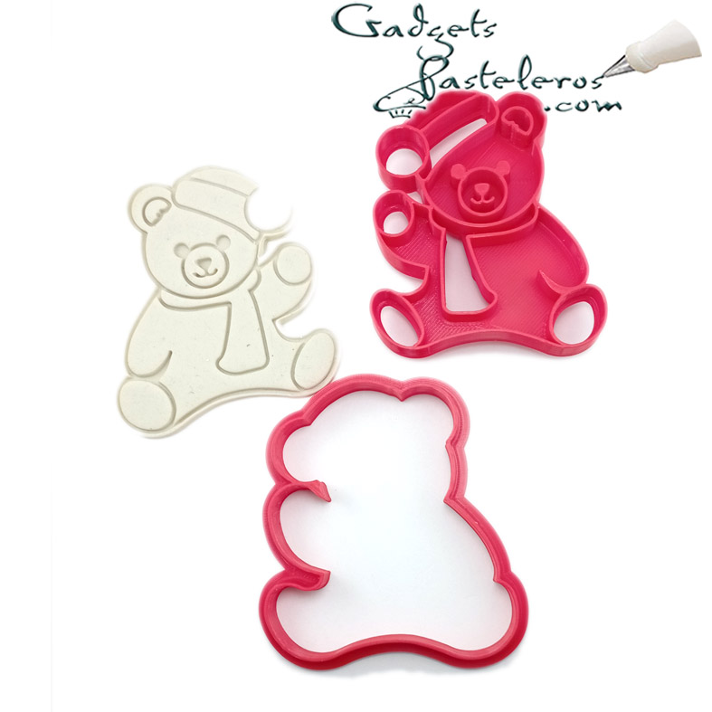 Cortador + Sello con soporte Diseño Oso Navideño - Imagen 2