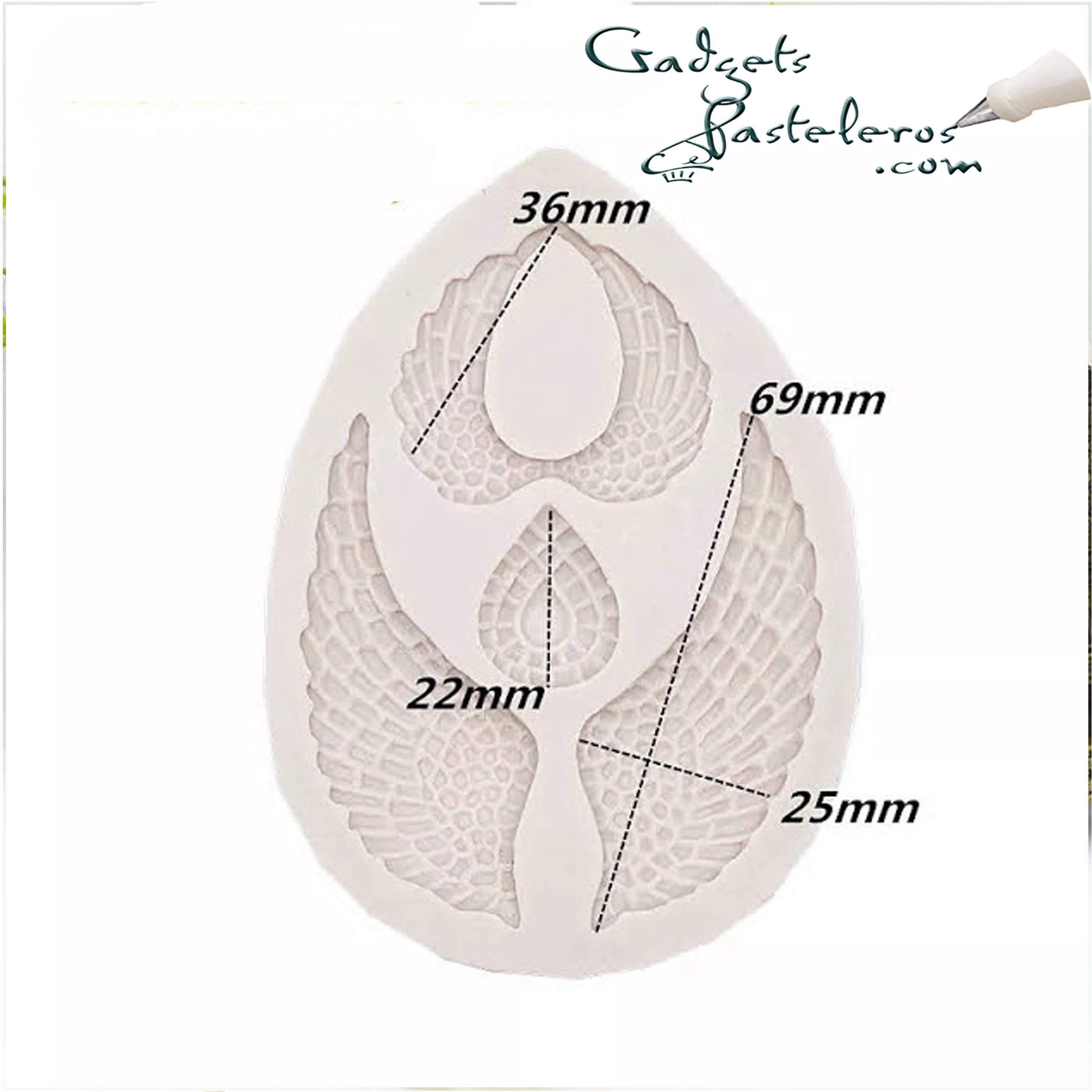 Molde silicona Alas pequeñas dúo - Imagen 2