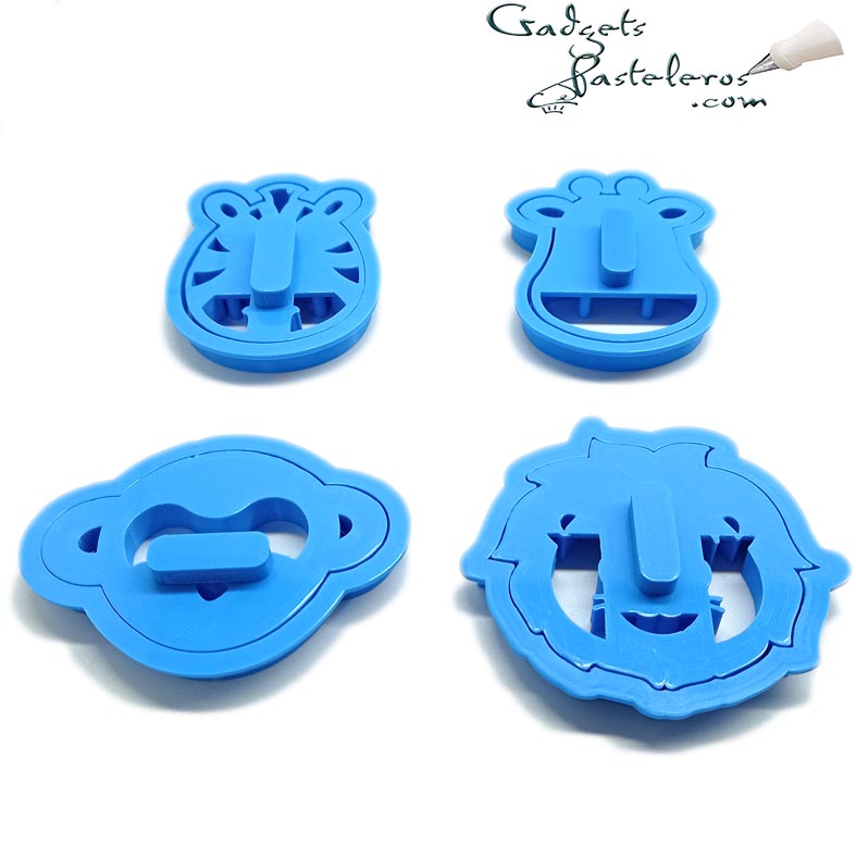 Set x 4 Cortadores Cara Animales Selva - Imagen 2