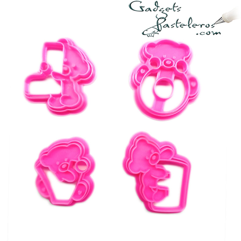 Set Cortadores y Repujadores Love Ositos - Imagen 3