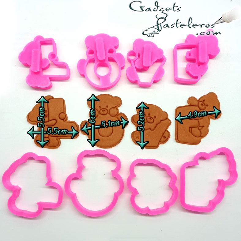 Set Cortadores y Repujadores Love Ositos - Imagen 2