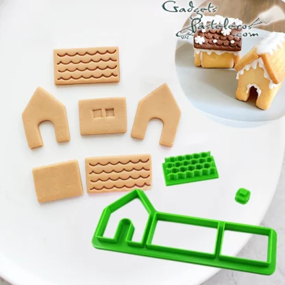 Set Cortadores Casita Jengibre con Texturizador