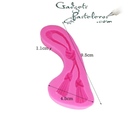 Molde Silicona Cuerda con borlas - Imagen 3