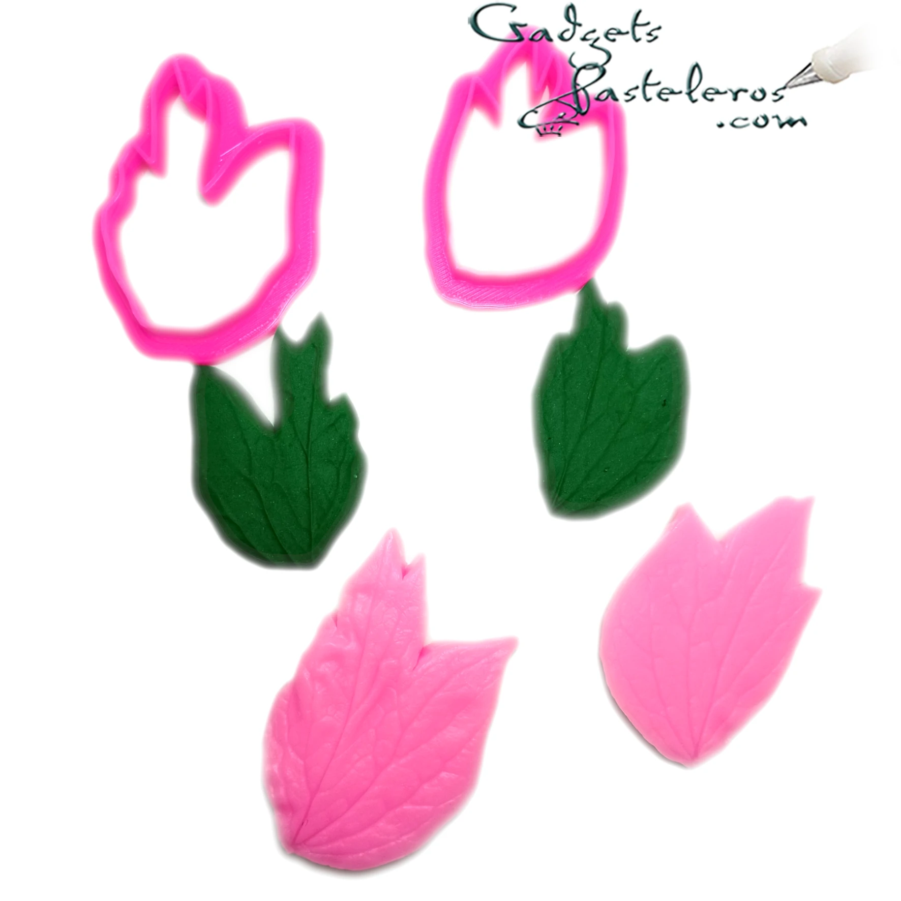 Texturizadores Silicona Hojas de Peonia + Cortadores