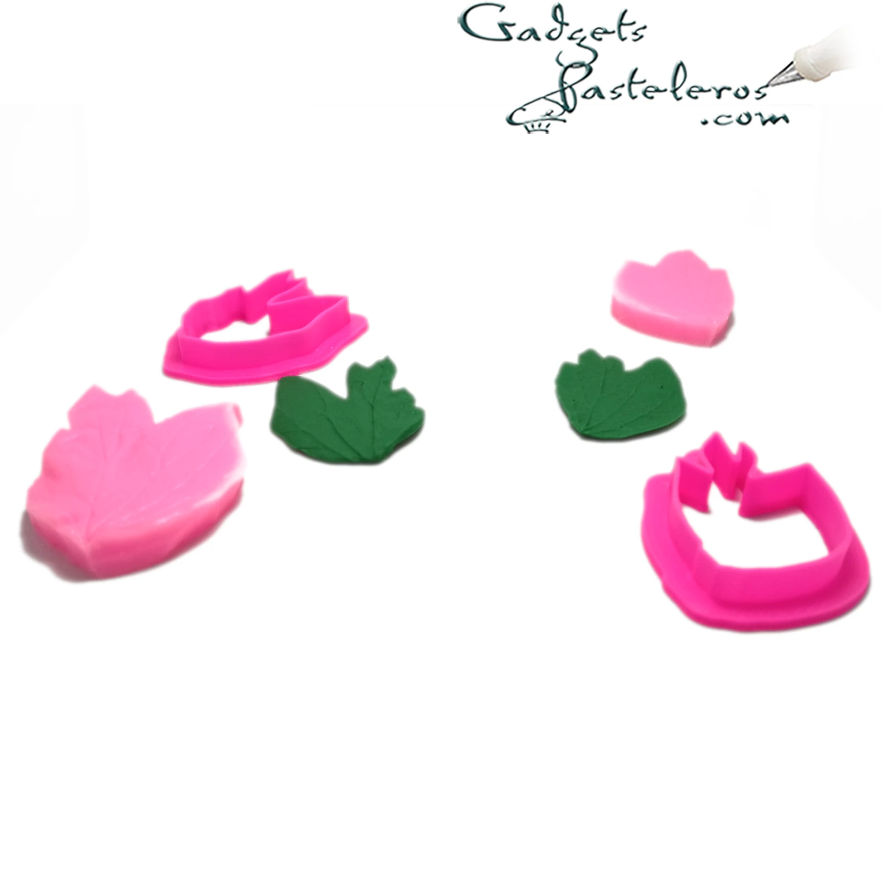 Texturizadores Silicona Hojas de Peonia + Cortadores - Imagen 2