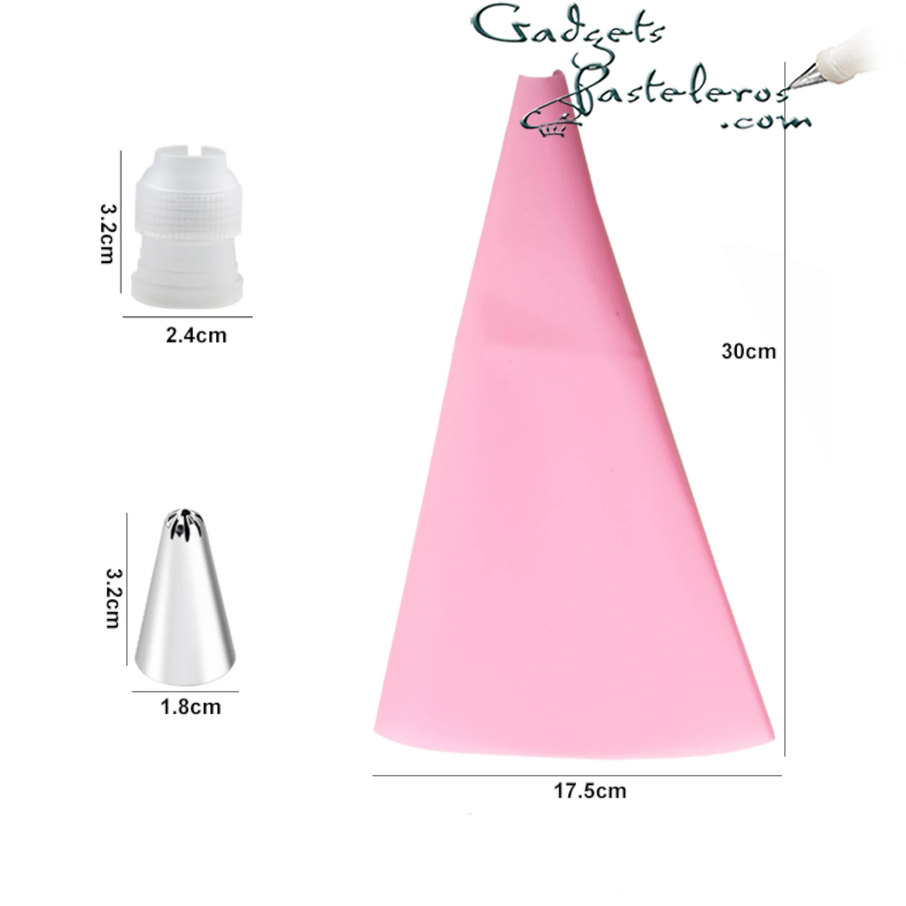 Set x 12 Boquillas + Acople +Manga Azul Pequeña - Imagen 4