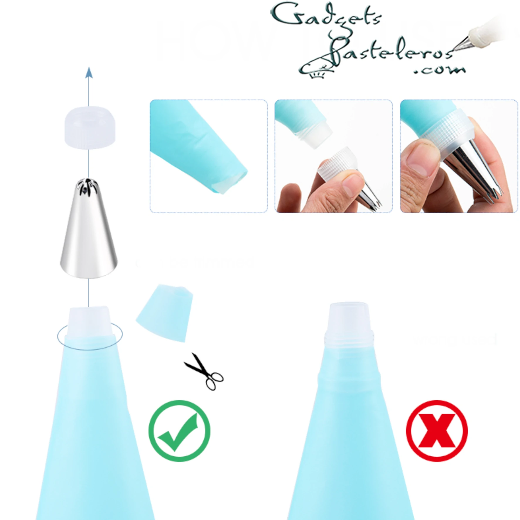 Set x 12 Boquillas + Acople +Manga Azul Pequeña - Imagen 6