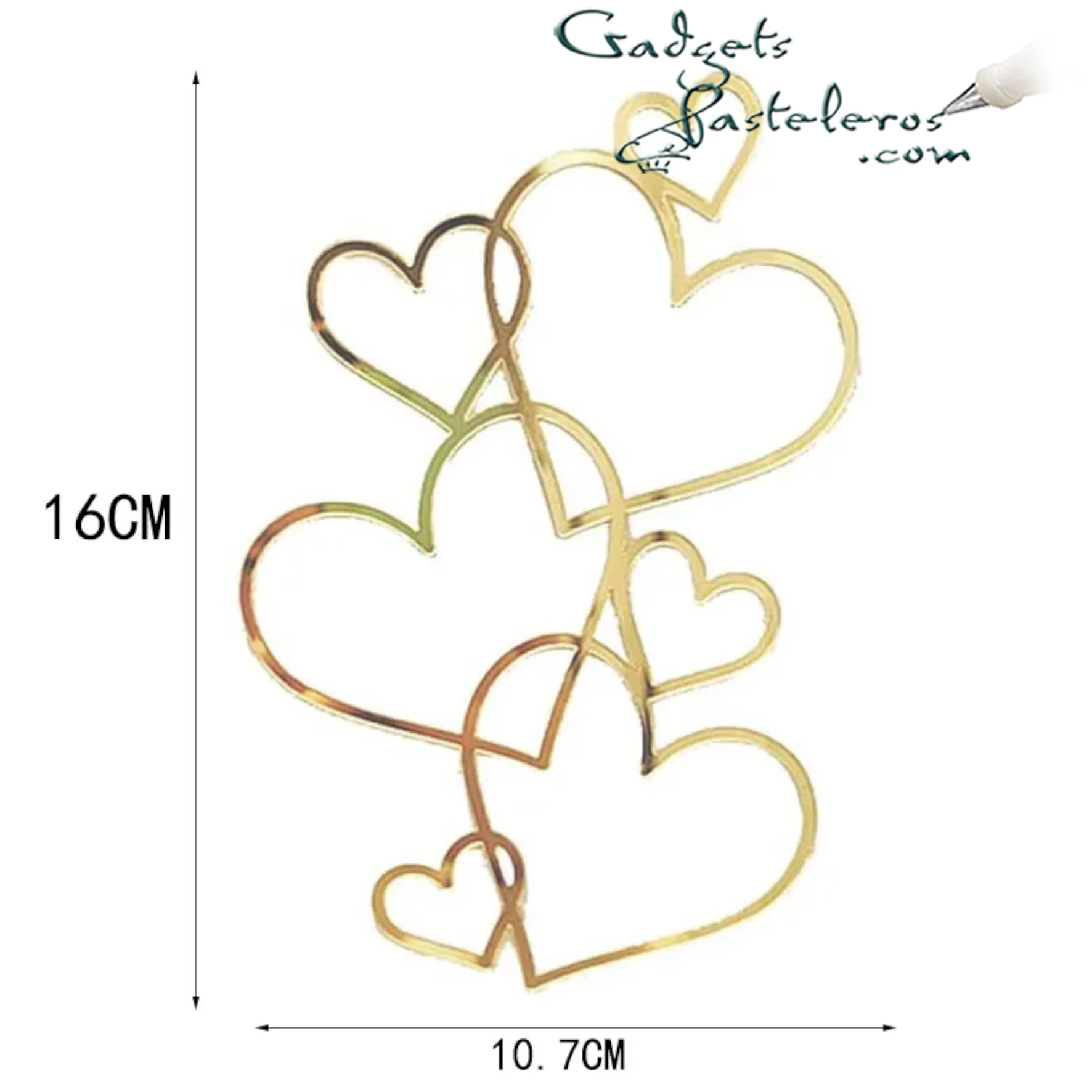 Topper Acrílico Frontal Corazones 02 - Imagen 2