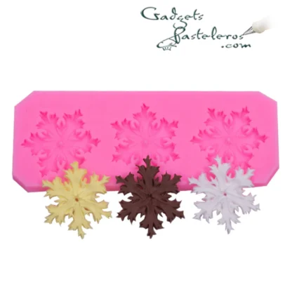Molde Silicona Copos de Nieve Ref 02  x 3