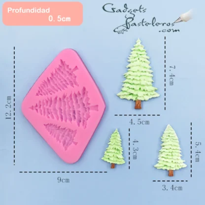 Molde Silicona Pinos Navideños - Imagen 2