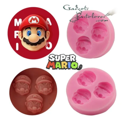 Molde Silicona  Cara Super Mario Bros x 3  Minis