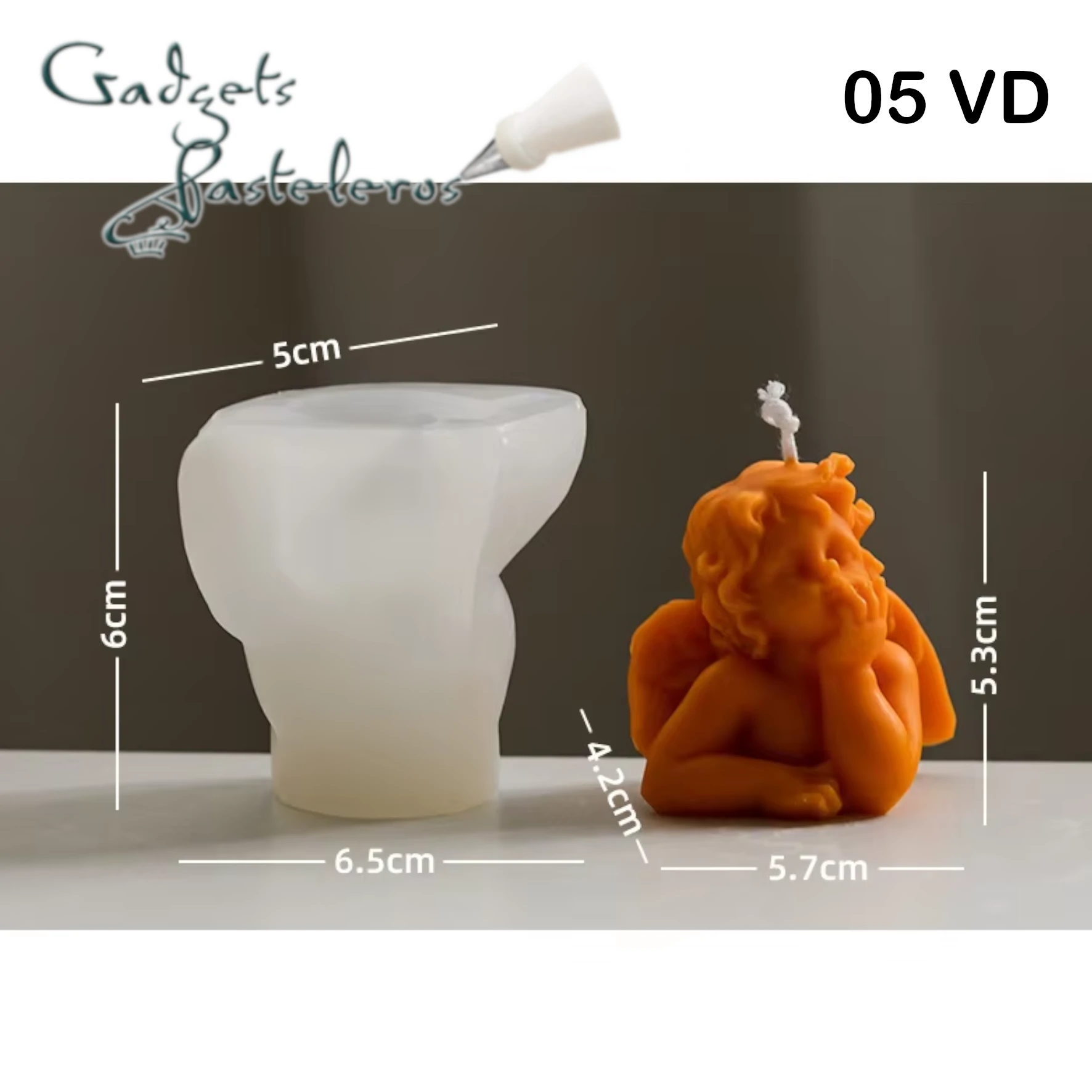 Molde Silicona Angelito Pequeño Cuerpo Entero Ref 05 Vd - Imagen 3
