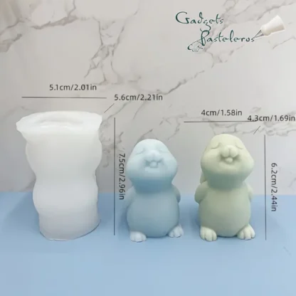 Molde Silicona Conejo Tímido - Imagen 2