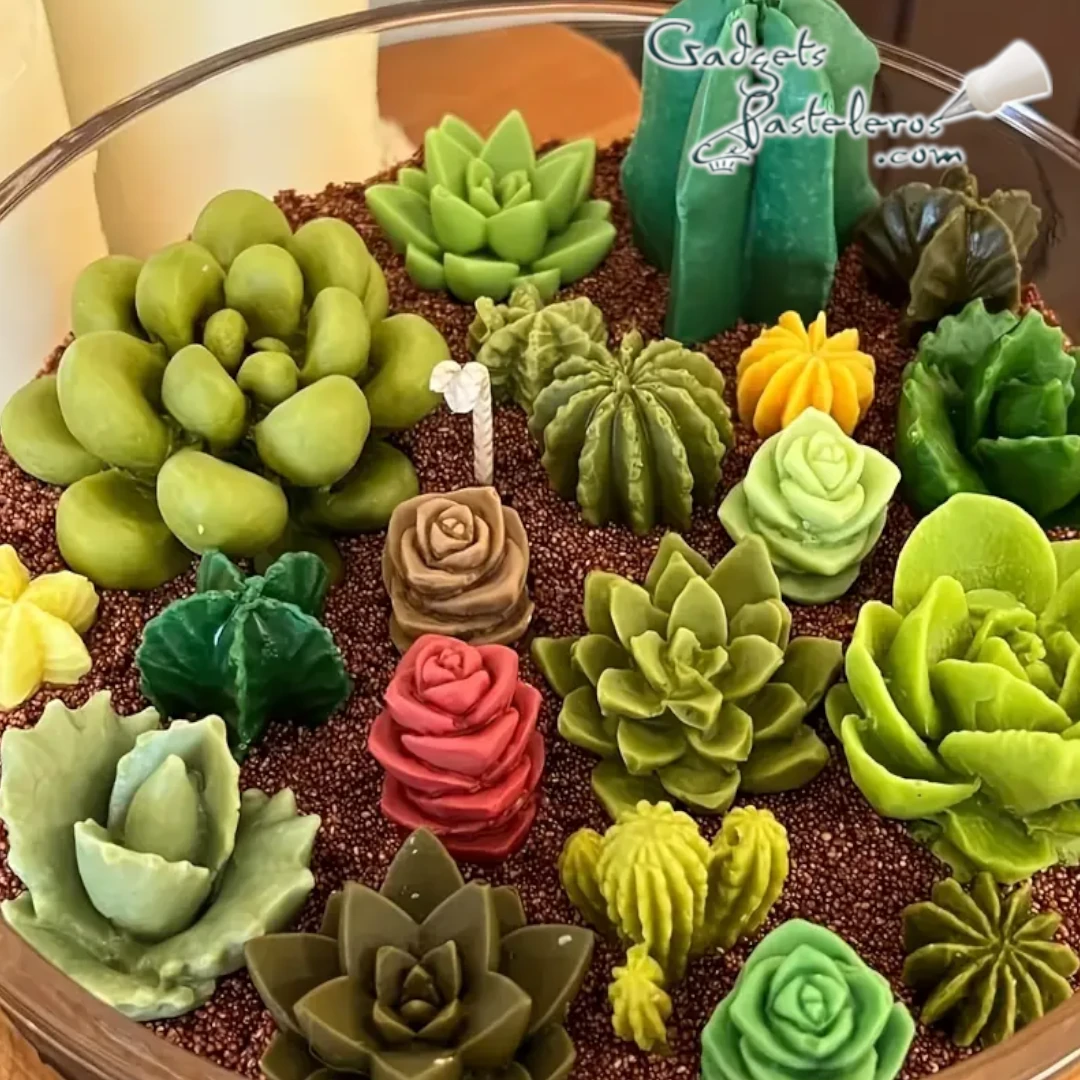 Set x 10 Moldes Silicona Suculentas - Imagen 4