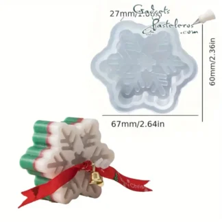 Molde Silicona Transparente Copo de Nieve Mediano