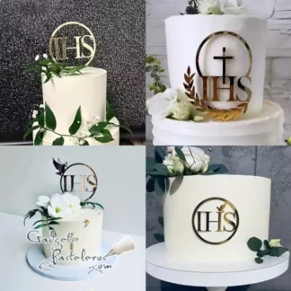 Topper Acrílico delgado Siglas Griegas IHS