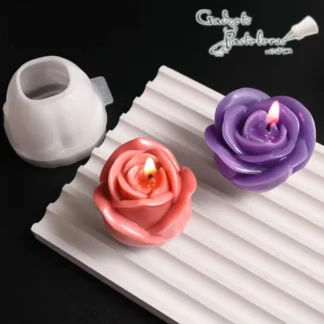 Molde Silicona transparente Rosa 3D Pétalos Semi Abiertos  Ref spir