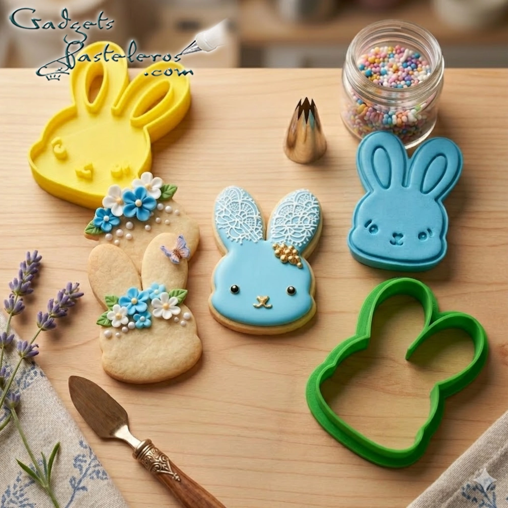 Pack x 4 Cortadores + Sellos Pascua: Conejo, Pollito, Huevo y Zanahoria - Imagen 5