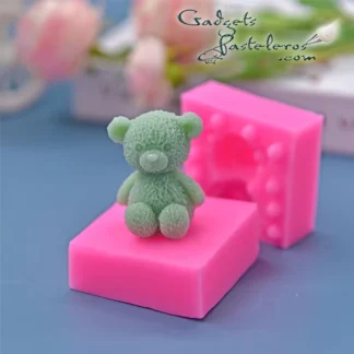 Molde Silicona 3d Osito peludo  Mini